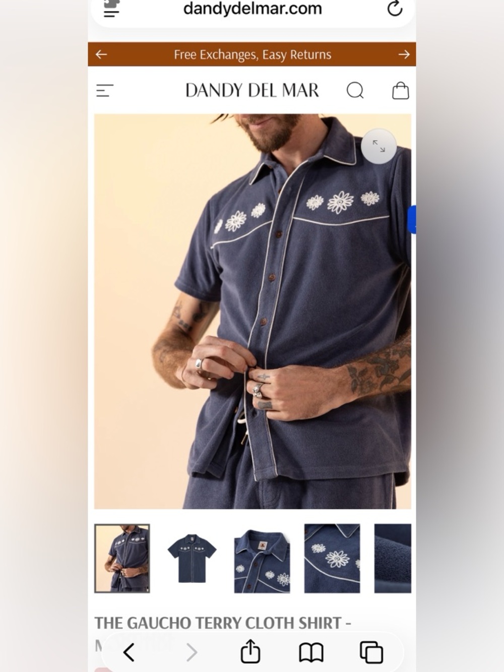 Dandy Del Mar Gaucho Shirt in Moontide